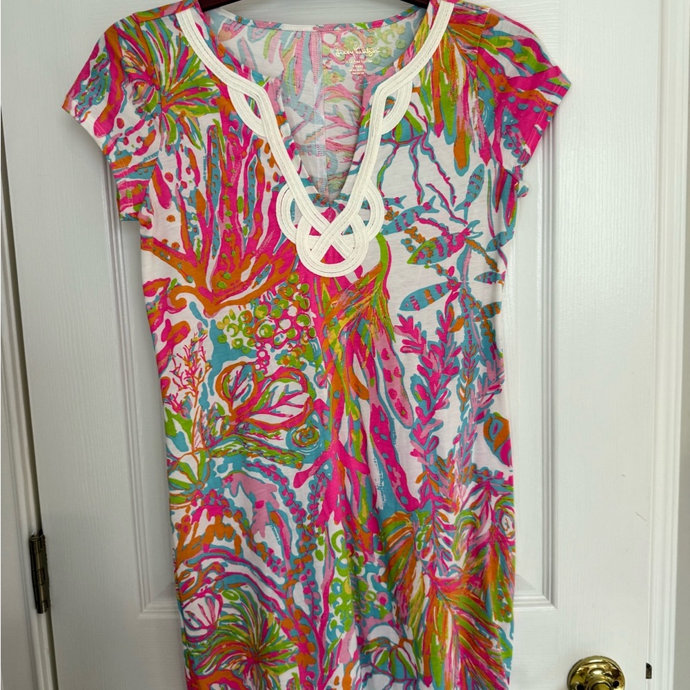Lilly Pulitzer Multicolor Coral Reef Print Short Sleeve T-shirt Dress